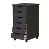 LIBANGRONG-888 Shelf Trolley with Wooden Wheels, Trolley with Wheels of 6 Drawers for Kitchen, Dining Room, Bathroom, Black Shelf Organizer view 2