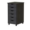 LIBANGRONG-888 Shelf Trolley with Wooden Wheels, Trolley with Wheels of 6 Drawers for Kitchen, Dining Room, Bathroom, Black Shelf Organizer view 3