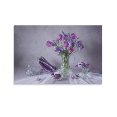 Still Life Tulips Canvas Wall Art - Vibrant Yellow & Red Floral Oil Painting Reproduction - Kitchen Decor Unframe-style-7 12x18inch(30x45cm)