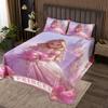 Homewish Pink Princess Bedspread King Size,Dreamy Castle Girly Purple Quilt Set with 2 Pillowcases,Fairy Tale Garden Floral Fantasy Microfiber Coverlet Set for Children Adult,Breathable view 1