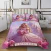 Homewish Pink Princess Bedspread King Size,Dreamy Castle Girly Purple Quilt Set with 2 Pillowcases,Fairy Tale Garden Floral Fantasy Microfiber Coverlet Set for Children Adult,Breathable view 2