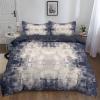 Duvet Cover Toddler Size, Reversible 2 Pieces Shabby Texture Retro Style Duvet Cover Set, Lead Blue Bedding Set for All Season, Breathable Bedding Set with Zipper Closure & Corner Ties - 42" x 58" view 1