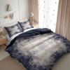 Duvet Cover Toddler Size, Reversible 2 Pieces Shabby Texture Retro Style Duvet Cover Set, Lead Blue Bedding Set for All Season, Breathable Bedding Set with Zipper Closure & Corner Ties - 42" x 58" view 2
