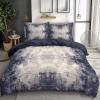 Duvet Cover Toddler Size, Reversible 2 Pieces Shabby Texture Retro Style Duvet Cover Set, Lead Blue Bedding Set for All Season, Breathable Bedding Set with Zipper Closure & Corner Ties - 42" x 58" view 4
