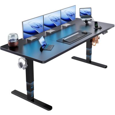 HUANUO 70x 30 Inch 3-Stage Electric Standing Desk, Brushless Motor, Black