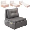 3-in-1 Folding Sofa Bed with Washable Fabric, Convertible Sleeper Sofa Chair, Pull-Out Couch Guest Beds with Storage Box & 205cm Sleeping Length(Gray,105 * 84 * 87cm) view 1