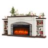 80" Electric Fireplace with Mantel, Fireplace TV Stand for TVs Up to 90 Inch,30 Fire Place Insert Heater for Living Room,Farmhouse Entertainment Center with Storage for Bedroom view 2