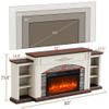 80" Electric Fireplace with Mantel, Fireplace TV Stand for TVs Up to 90 Inch,30 Fire Place Insert Heater for Living Room,Farmhouse Entertainment Center with Storage for Bedroom view 3