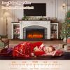 80" Electric Fireplace with Mantel, Fireplace TV Stand for TVs Up to 90 Inch,30 Fire Place Insert Heater for Living Room,Farmhouse Entertainment Center with Storage for Bedroom view 4