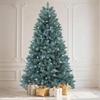 DWVO Prelit Christmas Tree 6ft, Colorado Blue Spruce Atificial Christmas Tree with 450 Cold LED Lights Includes Metal Stand, Green Full Xmas Trees with 880 Metal Hinged Branch Tips, for Home Party view 1