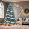 DWVO Prelit Christmas Tree 6ft, Colorado Blue Spruce Atificial Christmas Tree with 450 Cold LED Lights Includes Metal Stand, Green Full Xmas Trees with 880 Metal Hinged Branch Tips, for Home Party view 3