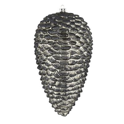 7 in. Limestone Matte Glitter Pinecone Christmas Ornament 4 per Bag
