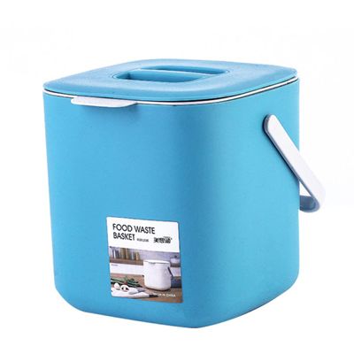 BATHVEVE Portable Covered Trash Bin Plastic Kitchen Waste Storage Container Waterproof Garbage Can for Wet Dry Separation for Home and Office Use