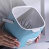 BATHVEVE Portable Covered Trash Bin Plastic Kitchen Waste Storage Container Waterproof Garbage Can for Wet Dry Separation for Home and Office Use view 3