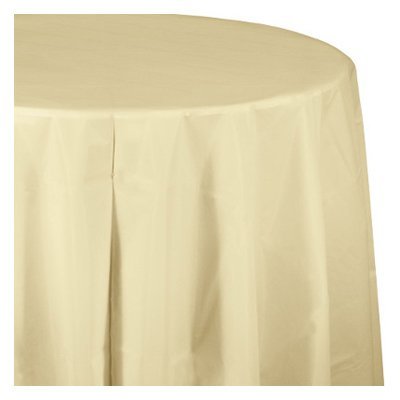 010032 14 ft. Plastic Table Skirt, Ivory