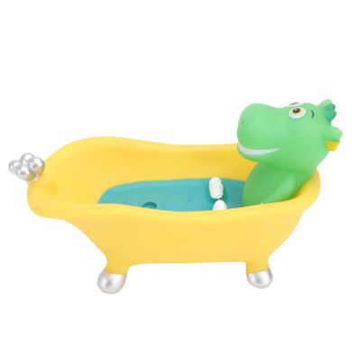 Healifty 1Pc Cute Cartoon Dinosaur Soap Dish Plastic Bathtub Shape Soap Case with Drainage Design for Bathroom Decor Keeps Soap Dry and Clean Fun Animal Design for Washbasin