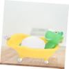 Healifty 1Pc Cute Cartoon Dinosaur Soap Dish Plastic Bathtub Shape Soap Case with Drainage Design for Bathroom Decor Keeps Soap Dry and Clean Fun Animal Design for Washbasin view 4