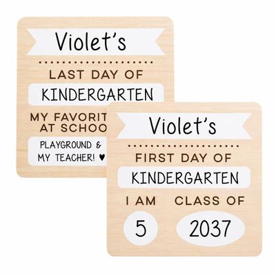 Kate & Milo First & Last Day Board, Dry Erase, Reversible Dry Erase Board, Photo Prop for Kids, Kindergarten Through High School, K-12, Reusable and Erasable