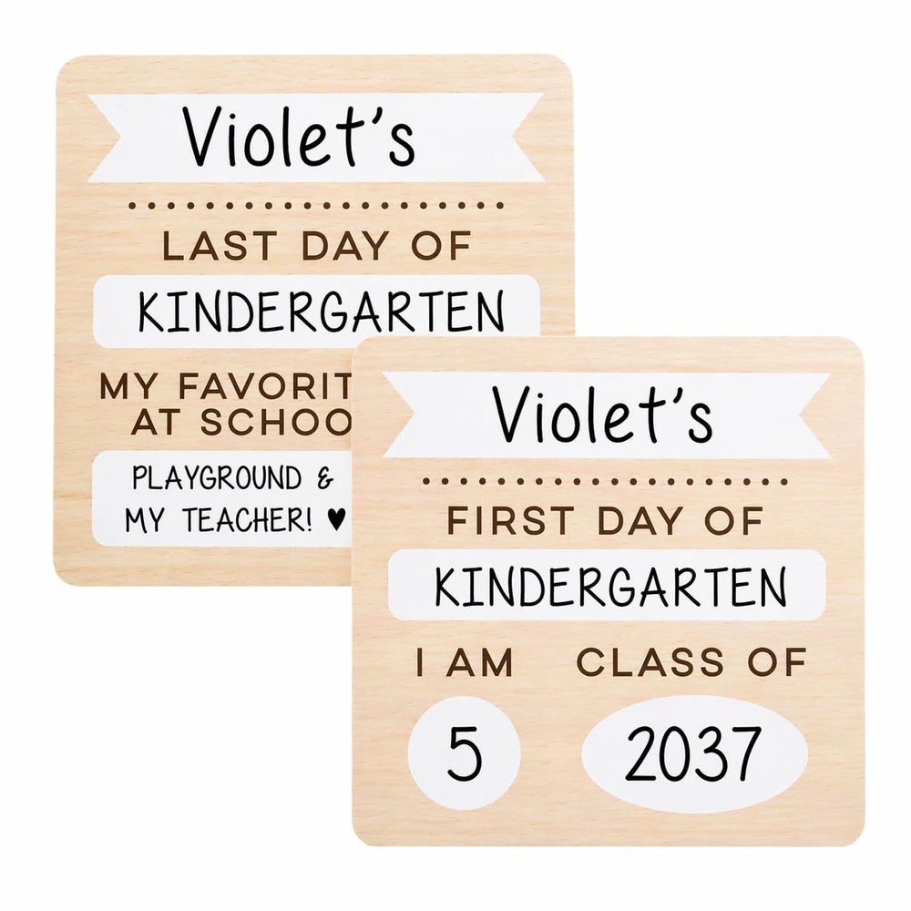 Kate & Milo First & Last Day Board, Dry Erase, Reversible Dry Erase Board, Photo Prop for Kids, Kindergarten Through High School, K-12, Reusable and Erasable