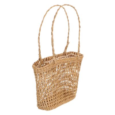 Ciieeo 1Pc Handheld Decorative Basket Woven Straw Storage Basket for Home Decor for Flower Arrangement Sundries Storage Fine Craftsmanship with Natural Texture
