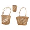 Abaodam 1Set Straw Woven Basket Decorative Flower Baskets for Desktop Organization Sundries Organizer Handmade Craft for Home Decor and Parties view 1