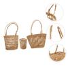Abaodam 1Set Straw Woven Basket Decorative Flower Baskets for Desktop Organization Sundries Organizer Handmade Craft for Home Decor and Parties view 4