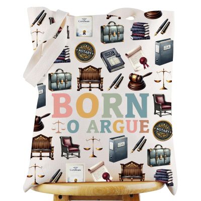 WZMPA Lawyer Tote Bag Justice Appreciation Gift Law Graduation Reusable Grocery Bag Lawyer Merchandise (BORN ARGUE-T)