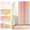 4 Pcs Pink Yellow Beige Bathroom Sets with Shower Curtain Set and Non-Slip Rugs for Bathroom, Modern Bathroom Shower Curtain Sets with Rugs and Accessories view 3