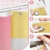 4 Pcs Pink Yellow Beige Bathroom Sets with Shower Curtain Set and Non-Slip Rugs for Bathroom, Modern Bathroom Shower Curtain Sets with Rugs and Accessories view 4