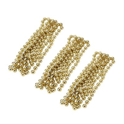 Cabilock 3Pcs Golden Bead Chain Hanging Ornament Unique Christmas Tree Decor for Xmas Party Lightweight Plated Beads for Ceiling Window Wall Decoration Reusable Holiday