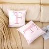 Manfei Pink Letter F Throw Pillow Cover Watercolor Floral Bow Double Sides Pillow Case for Kids Boys Girls,Princess Bowkont Cushion Cover for Bed Couch Sofa,2 Pack 18"x18" view 4