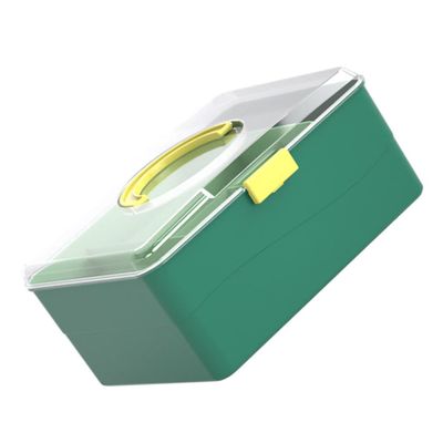 CALLARON 1Pc Portable Emergency Medicine Storage Box Handheld Organizer for Home Outdoor Use Durable Green Container with Ergonomic Handle and for Easy Access