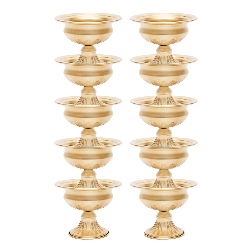 10Pcs Gold Vases for Centerpieces,4.72'' Metal Planter Elegant Wedding Centerpieces Vase for Wedding Party Decoration,Vases Flower Holder for Anniversary Ceremony,Complete Set