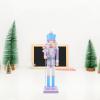 LOGOFUN Wooden Nutcracker Soldier Figurine Christmas Tabletop Ornament for Festive Holiday Shelf Fireplace Centerpiece Decor - 38cm Purple view 2