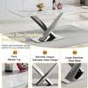 5 Piece Dining Room Table Set, 70" Faux Marble Dining Table Set for 4, White Gold Kitchen Table and 4 Blue Velvet Dining Chairs with Gold Stainless Steel Legs for Kitchen Home view 3