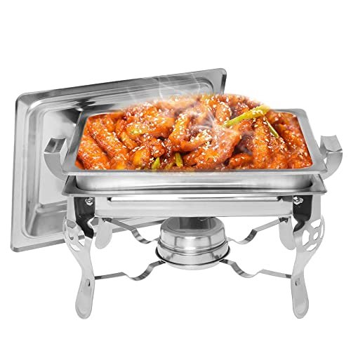 4.5 L Chafing Dishes Buffet Stove Food Warmer Stainless Steel Foldable for Self-Service Restaurant Catering Wedding Party Outdoor,