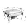 4.5 L Chafing Dishes Buffet Stove Food Warmer Stainless Steel Foldable for Self-Service Restaurant Catering Wedding Party Outdoor, view 4