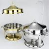 9 L Large Round Chafing Dish with Hanger Stainless Steel Set Buffet Food Warmer Keeps Food Warm at All Catering Events,Gold-9L,Gold9L view 3