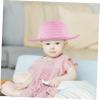 DECHOUS 6Pcs DIY Painting Straw Hat for Blank Beach Sun Hat for Graffiti Crafts for Summer Parties Birthdays and Creative Activities and view 4