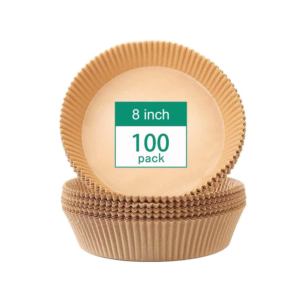 100Pcs Disposable Air Fryer Liners,Non-Stick,Heavy Duty Unbleached Liners for Airfryer Basket, Baking & Roasting Microwave (100pcs)
