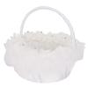 Wedding Flower Baskets, Satin Elegant Bride Basket Flower Girl Box with Handle for Wedding Ceremony Party Desktop Decor view 1