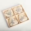 Beige with Silver Decor Heart Shaped Ornaments - Set of 4 view 1