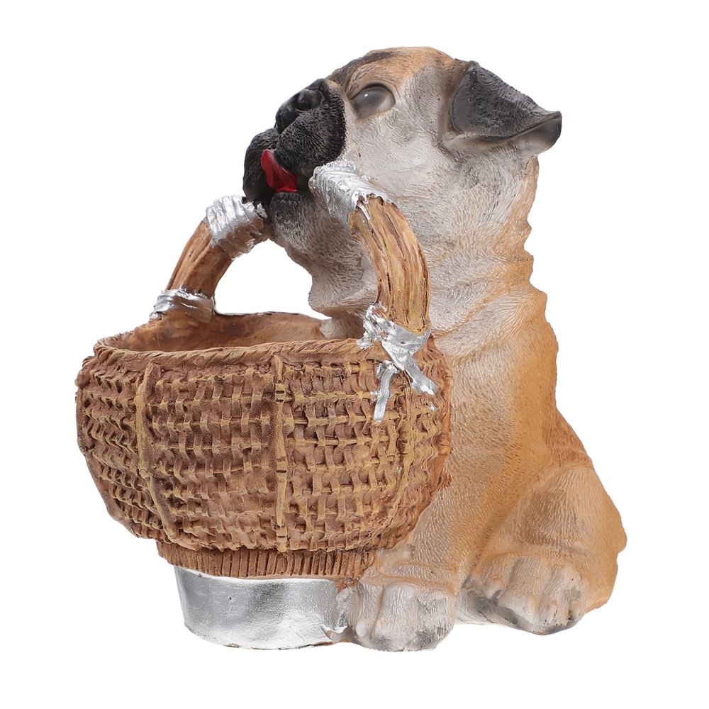 ABOOFAN 1Pc Creative Puppy Adornment Resin Keys Holder Basket for Desktop Organization Storage Container for Home and Entryway Unique Dog Statue Design