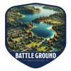 Battle Ground Washington Vintage Shield Badge Souvenir - 3-Inch Vinyl Magnet view 1