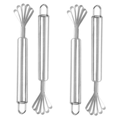 OFFSCH 4pcs Stainless Steel Coconut Meat Scraper Set Fish Scaler Remover Portable Multi-Functional Kitchen Grater for Coconuts and Fruits