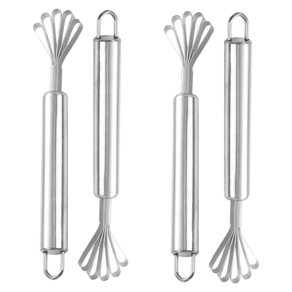 OFFSCH 4pcs Stainless Steel Coconut Meat Scraper Set Fish Scaler Remover Portable Multi-Functional Kitchen Grater for Coconuts and Fruits