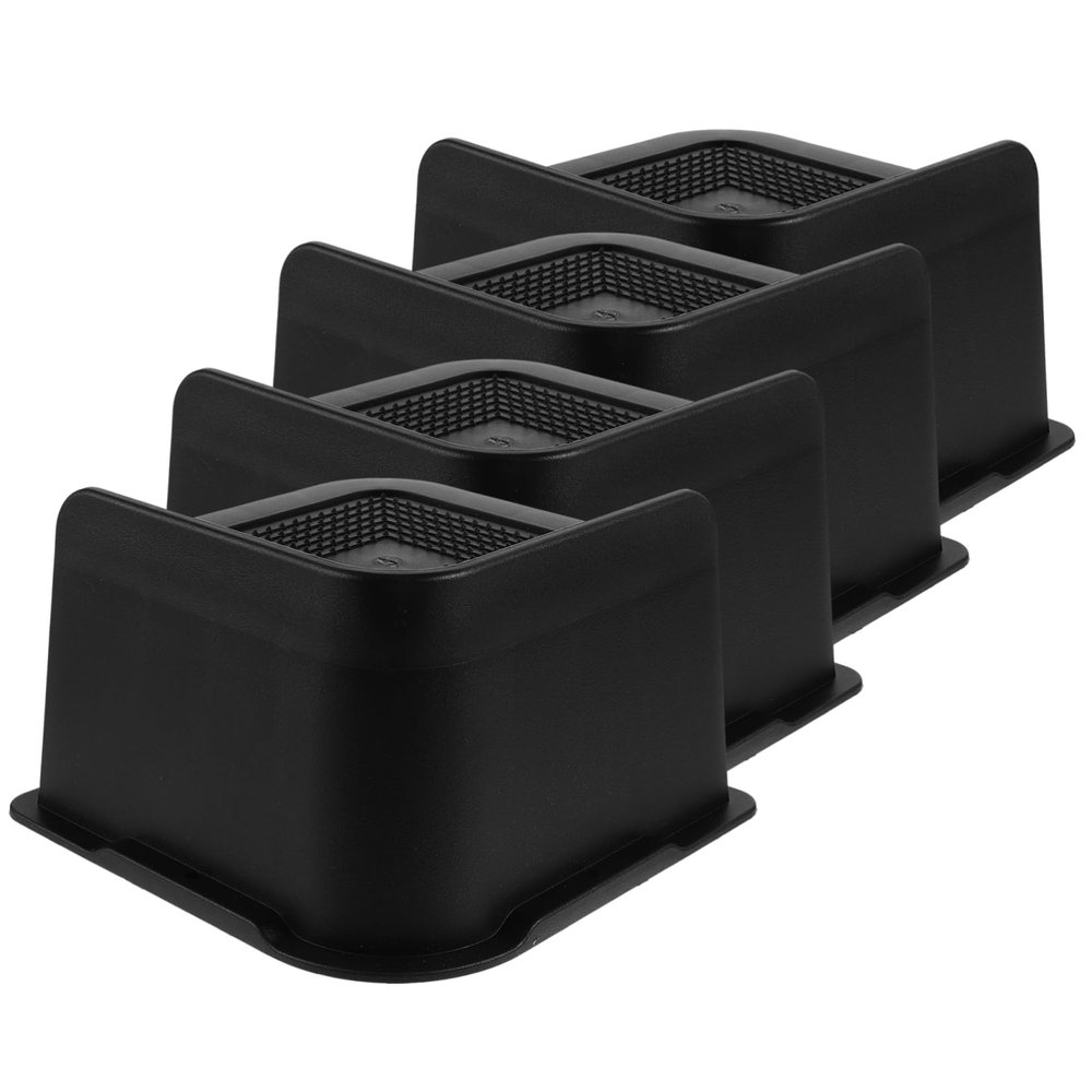 Lurrose 4pcs Furniture Risers Rubber Bed Lift Blocks for Dressers