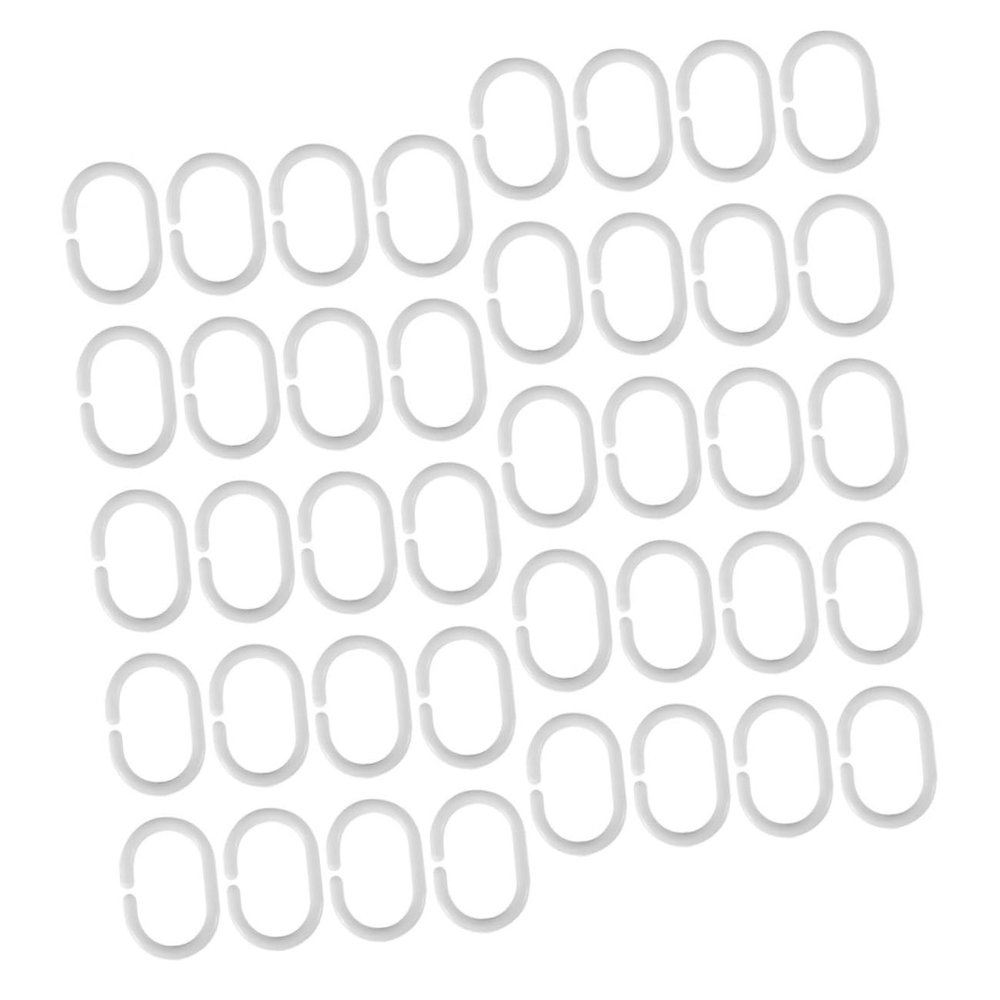 CONGARTENO 48Pcs C-Shaped Plastic Shower Curtain Hooks and Easy to Install Curtain Rings for Bath Accessories Smooth Surface Functional and Decorative Design