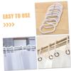 CONGARTENO 48Pcs C-Shaped Plastic Shower Curtain Hooks and Easy to Install Curtain Rings for Bath Accessories Smooth Surface Functional and Decorative Design view 3