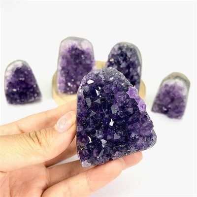 MOKACRYSTAL 2 INCH Bulk Wholesale Natural Fengshui Healing Crystals Crafts Uruguay Amethyst Geode Cluster 1PC